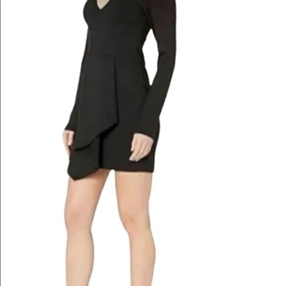 #122 SUSANA MONACO Black wrap mini dress NWT - Picture 1 of 8